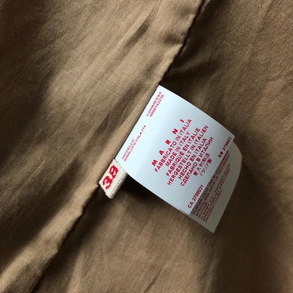 Marni nude leather dress jacket coat 38 M